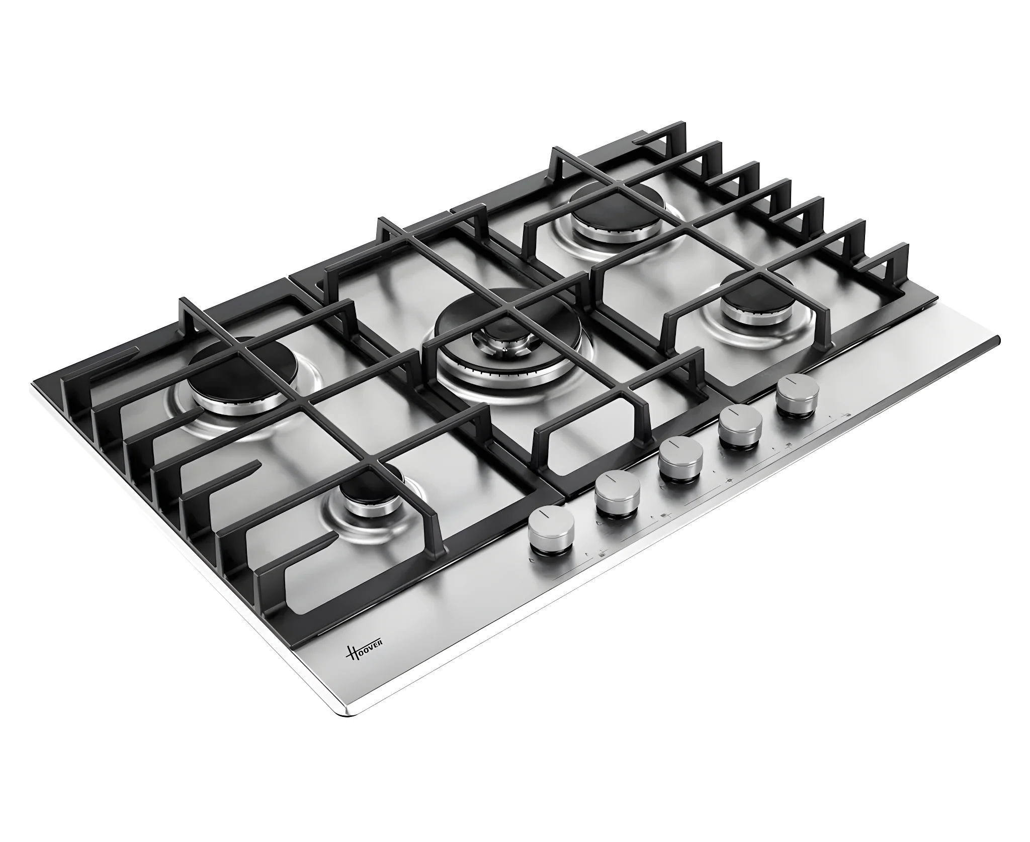 Hoover HGH75WC3X - Stainless Steel 75cm Gas Hob - 5 Burners - 4kW Wok Burner - Image 4
