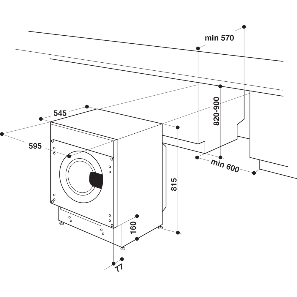 Hotpoint BI WMHG 81485 UK - Integrated 8KG Washing Machine - 1400 RPM - B energy - Image 12