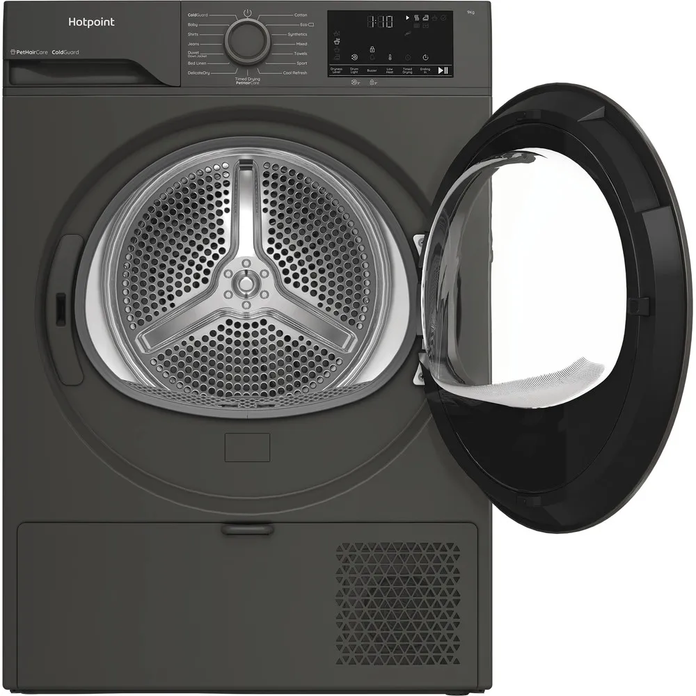 Hotpoint C HD 93M GG UK - Graphite 9KG Heat Pump Tumble Dryer - Cold Guard - Front Loading - Image 3