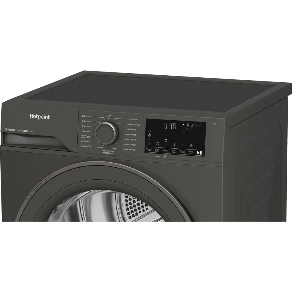 Hotpoint C HD 93M GG UK - Graphite 9KG Heat Pump Tumble Dryer - Cold Guard - Front Loading - Image 4
