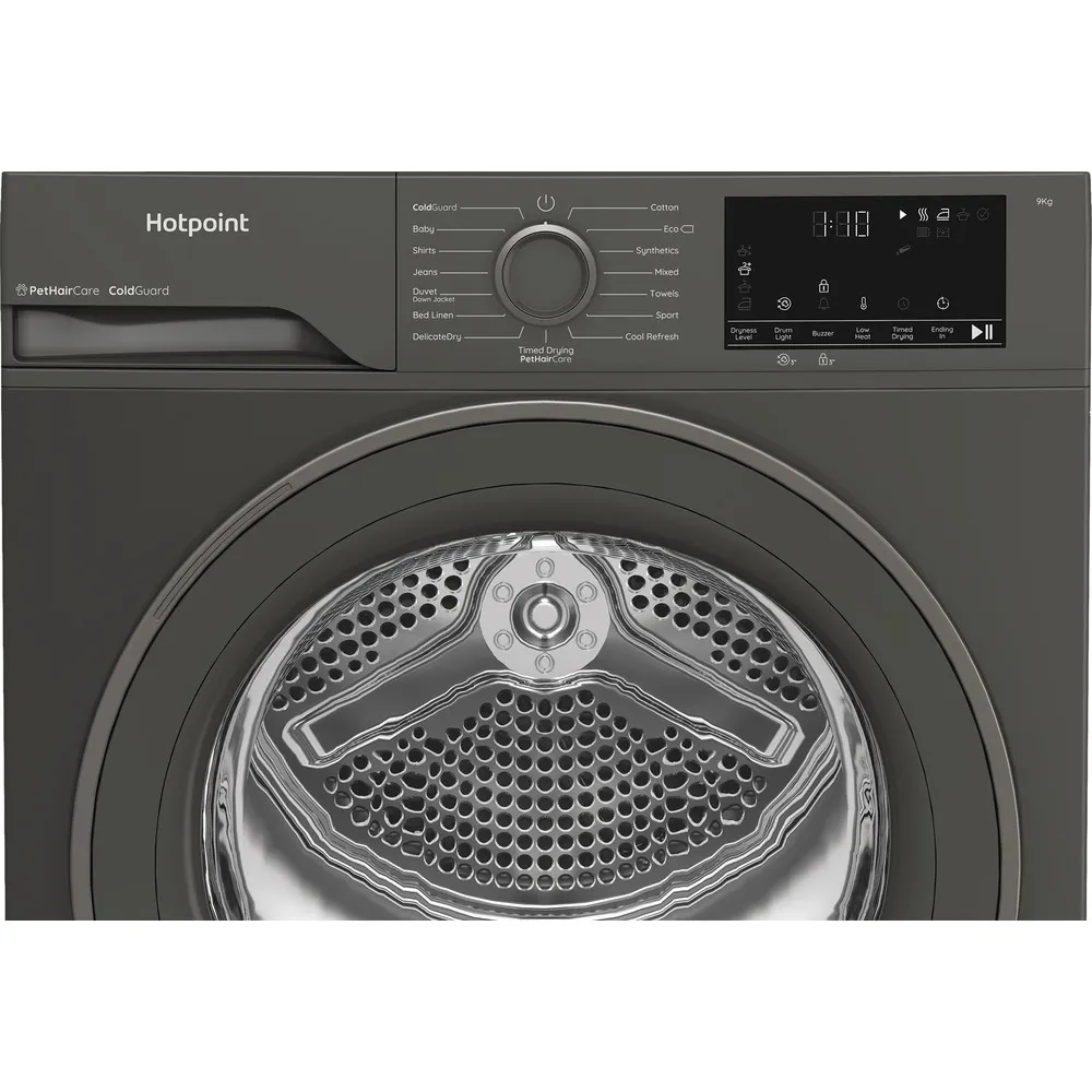 Hotpoint C HD 93M GG UK - Graphite 9KG Heat Pump Tumble Dryer - Cold Guard - Front Loading - Image 5