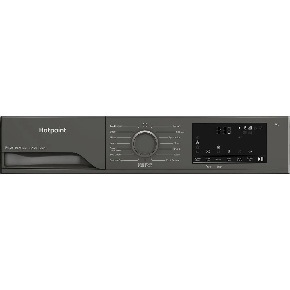 Hotpoint C HD 93M GG UK - Graphite 9KG Heat Pump Tumble Dryer - Cold Guard - Front Loading - Image 6