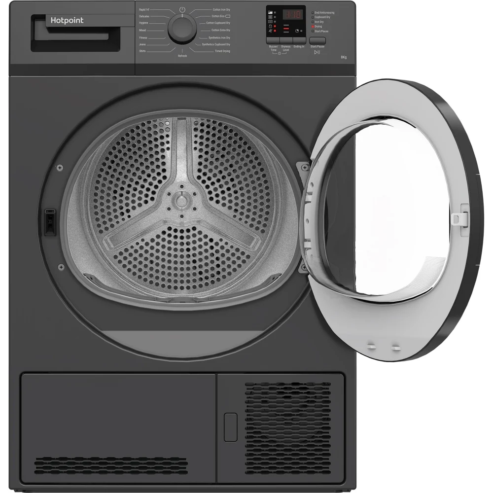 Hotpoint C HD C82 GGGD UK - Graphite 8KG Condenser Tumble Dryer - 15 Programs - B Energy Rating - Image 2