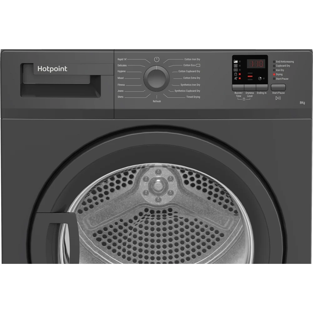 Hotpoint C HD C82 GGGD UK - Graphite 8KG Condenser Tumble Dryer - 15 Programs - B Energy Rating - Image 3