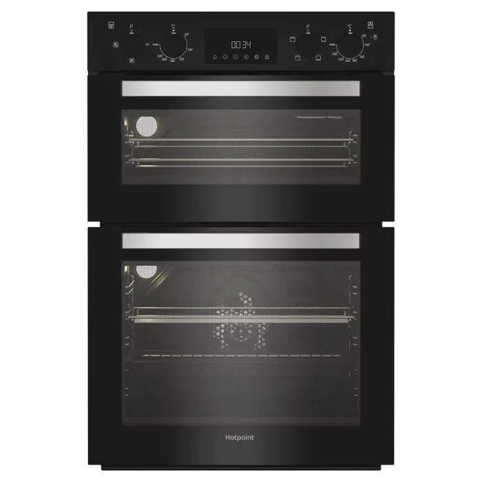 Hotpoint DIH 10D B- Black Built-in Double Oven - 75L+38L - A Energy