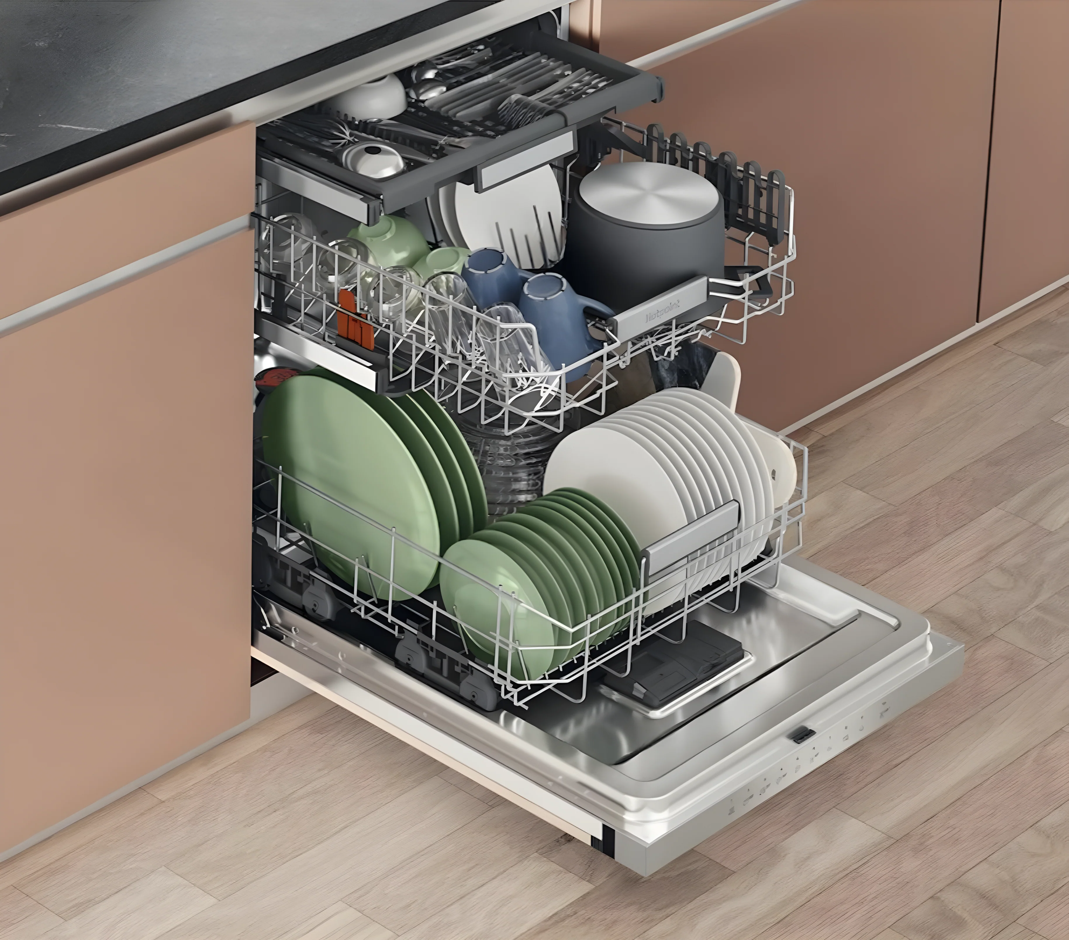 Hotpoint H5PC15M6 UK- Stainless Steel Semi-Integrated Dishwasher - C Energy Rating - Image 3