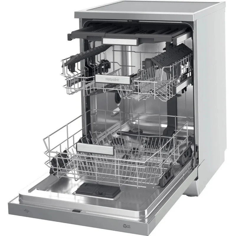 Hotpoint H7F HS51 X UK - Silver Freestanding Dishwasher - B energy - Image 2