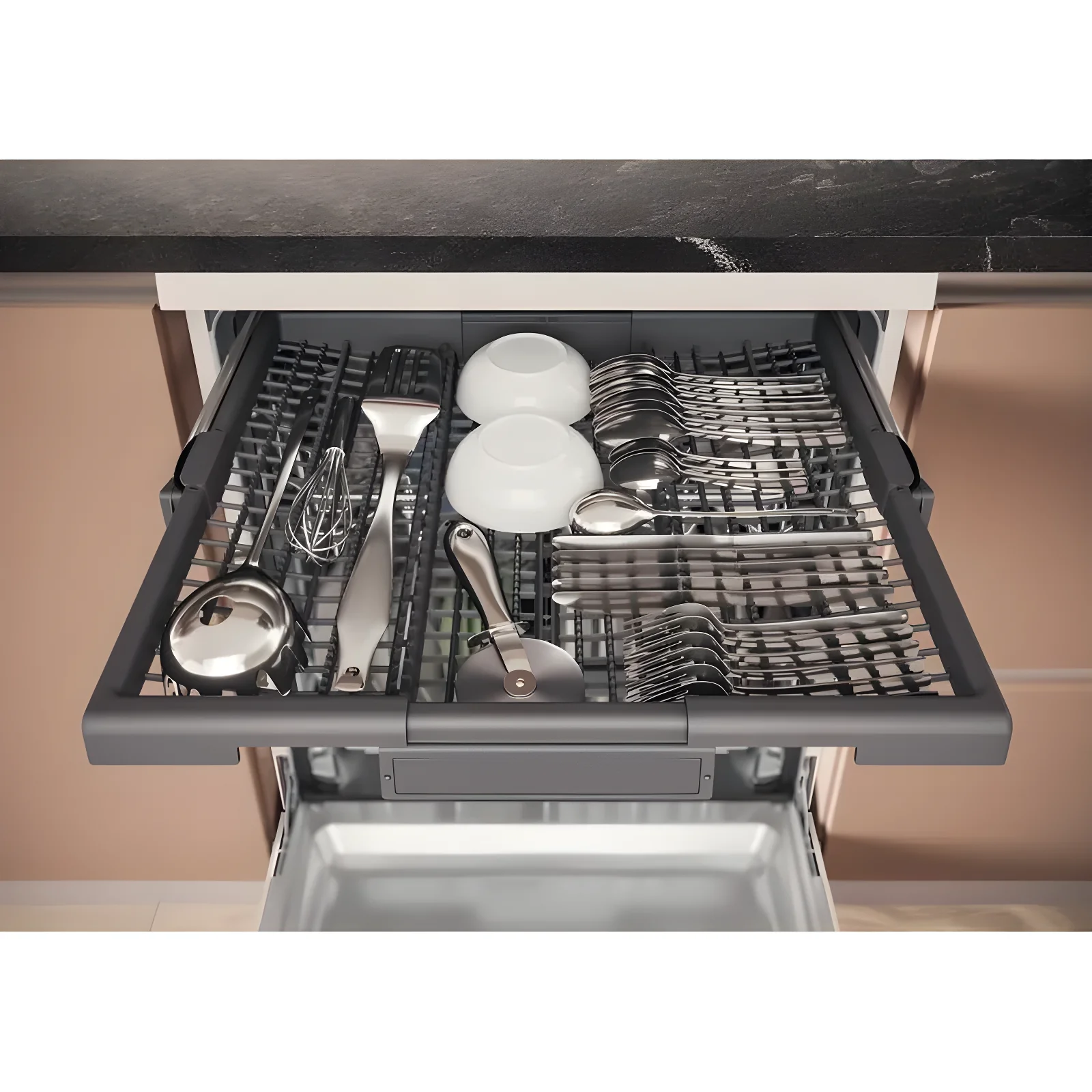 Hotpoint H7FHS51WUK - White Freestanding Full Size Dishwasher - Third Rack - B Energy - Image 4