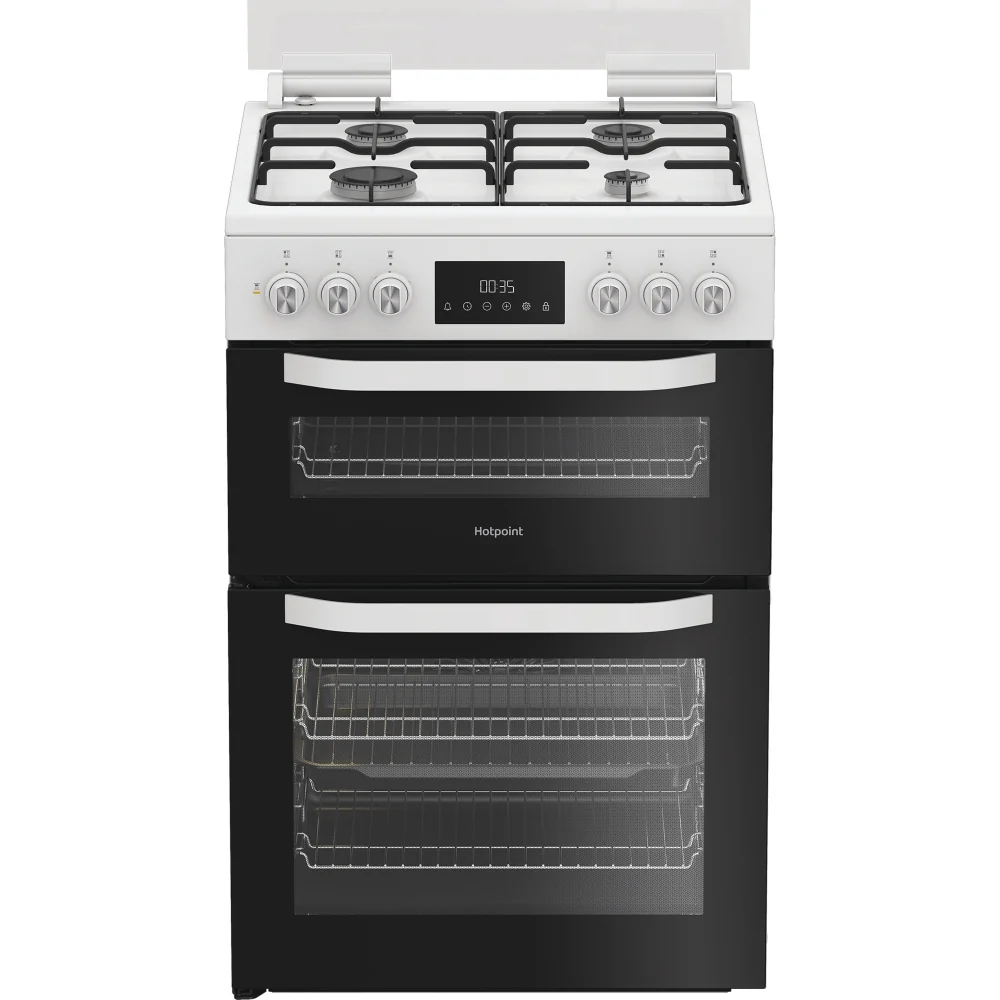 Hotpoint HDD6GDC2W - White Dual Fuel Cooker - Double Oven - A Energy