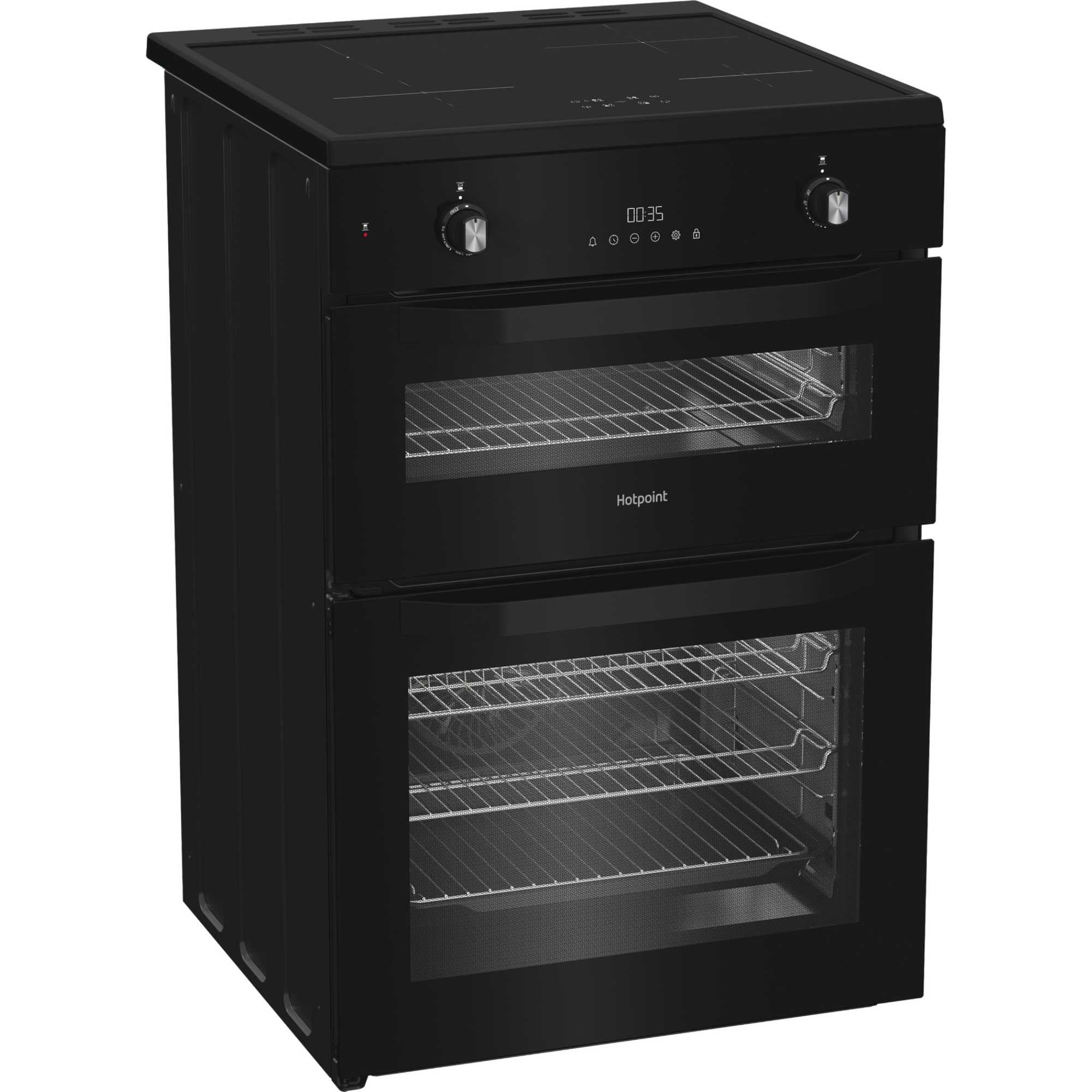 Hotpoint HDE6IDC2B1 - Black Electric Double Oven Cooker - 4 Zone Induction Hob - A Energy - Image 2