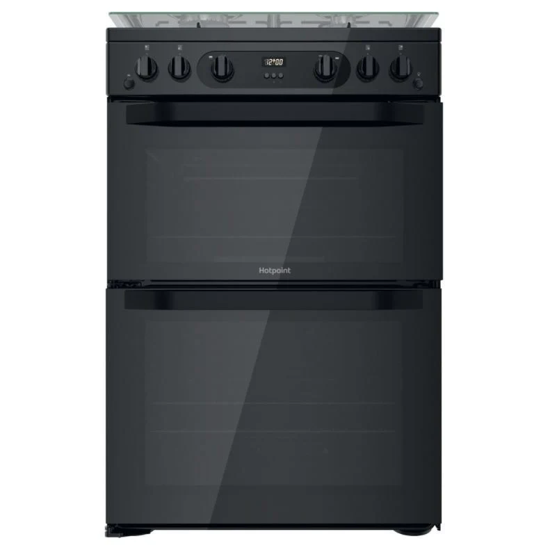 Hotpoint HDM67G0CCB/UK - Black 4 Zone Gas Cooker - Catalytic cleaning - A+ energy