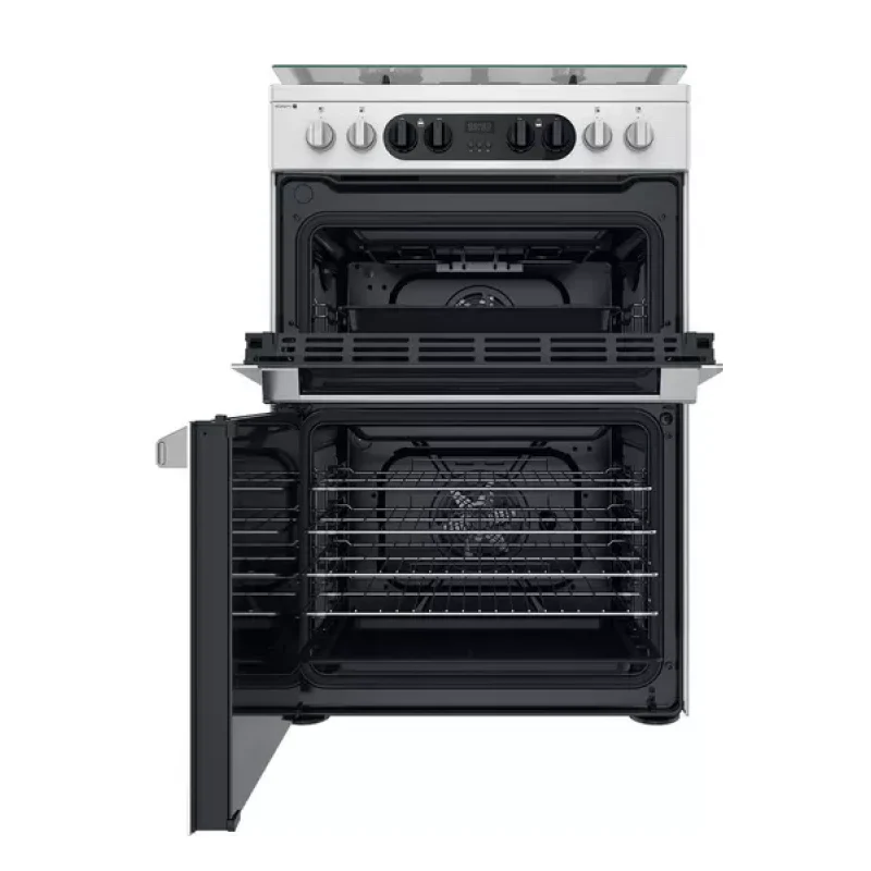 Hotpoint HDM67G8C2CX/UK - Silver 4 Zone Dual Fuel Cooker - Catalytic cleaning - A energy - Image 3