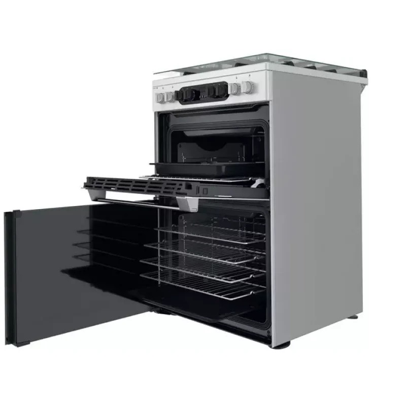 Hotpoint HDM67G8C2CX/UK - Silver 4 Zone Dual Fuel Cooker - Catalytic cleaning - A energy - Image 4