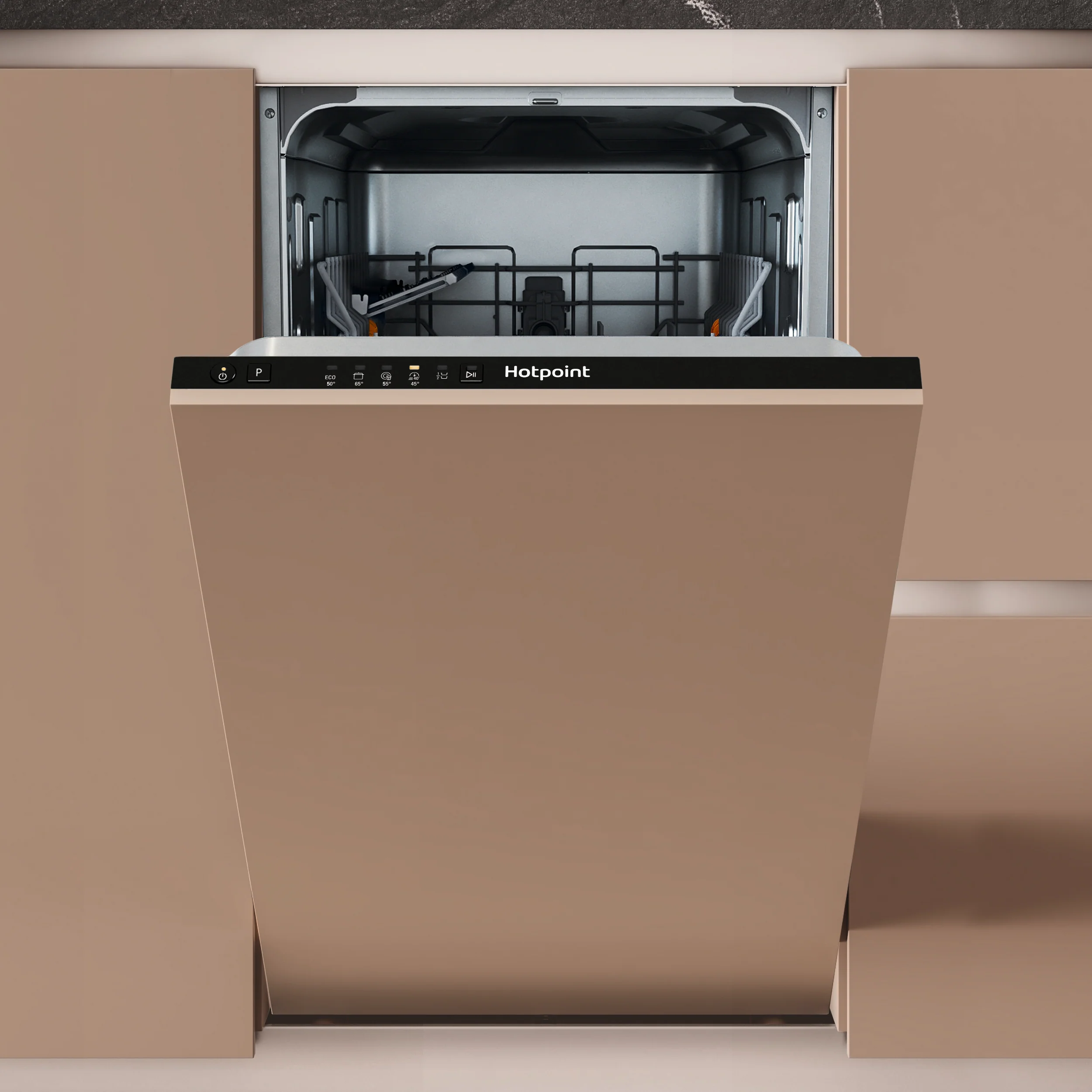 Hotpoint HP2ID10CS80UK - White Slimline Integrated Dishwasher - 10 Place Settings - D Energy