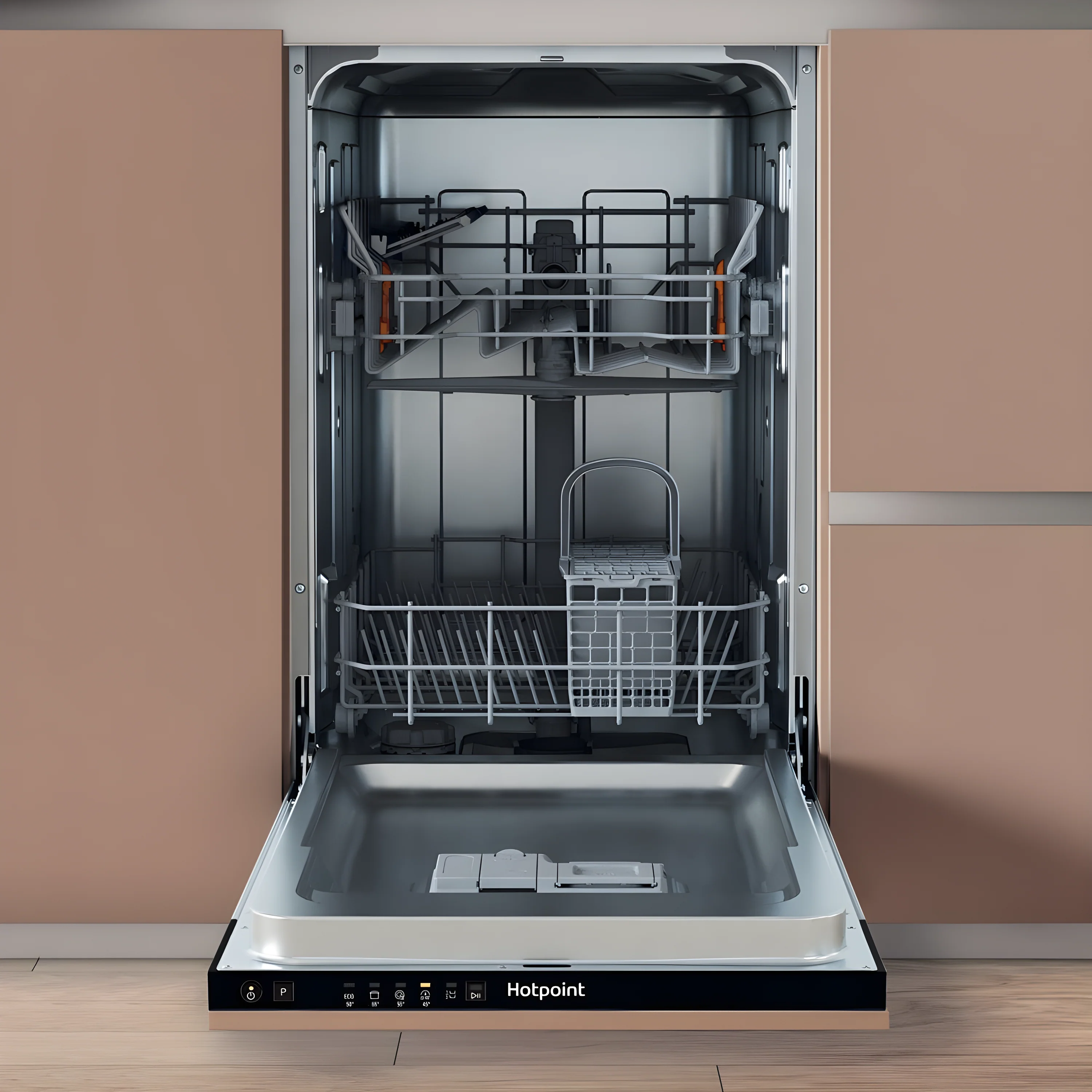 Hotpoint HP2IE10CS80UK - Black 10 Place Setting Slimline Integrated Dishwasher - 47dB - E Rated - Image 3