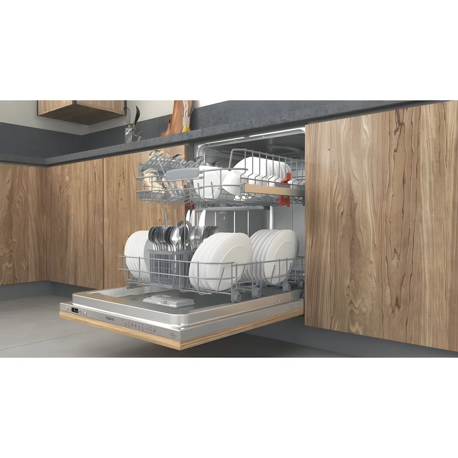 Hotpoint HP2IFC14BN6UK - Black Integrated Dishwasher - 14 Place Settings - C Energy - Image 4