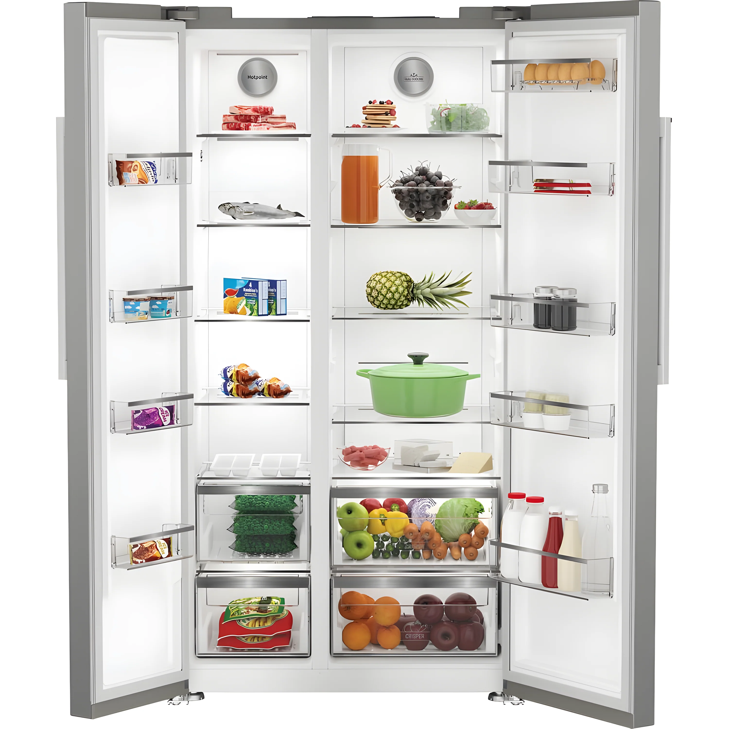 Hotpoint HPG2 6592 XP4UK - Stainless Steel American Fridge Freezer - 593L - E Energy Rating - Image 4