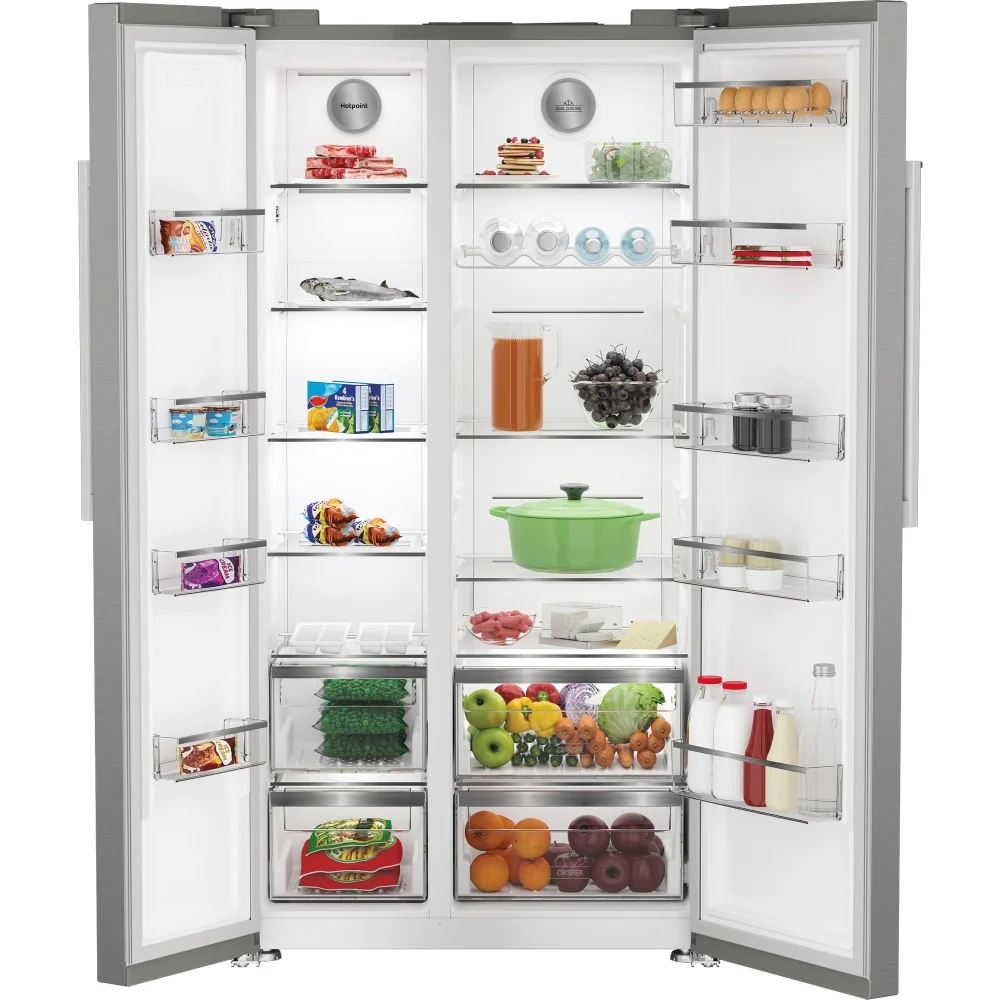 Hotpoint HPG2 6592 XP4UKWR - Silver American Fridge Freezer - 593L - E Energy Rating - Image 3