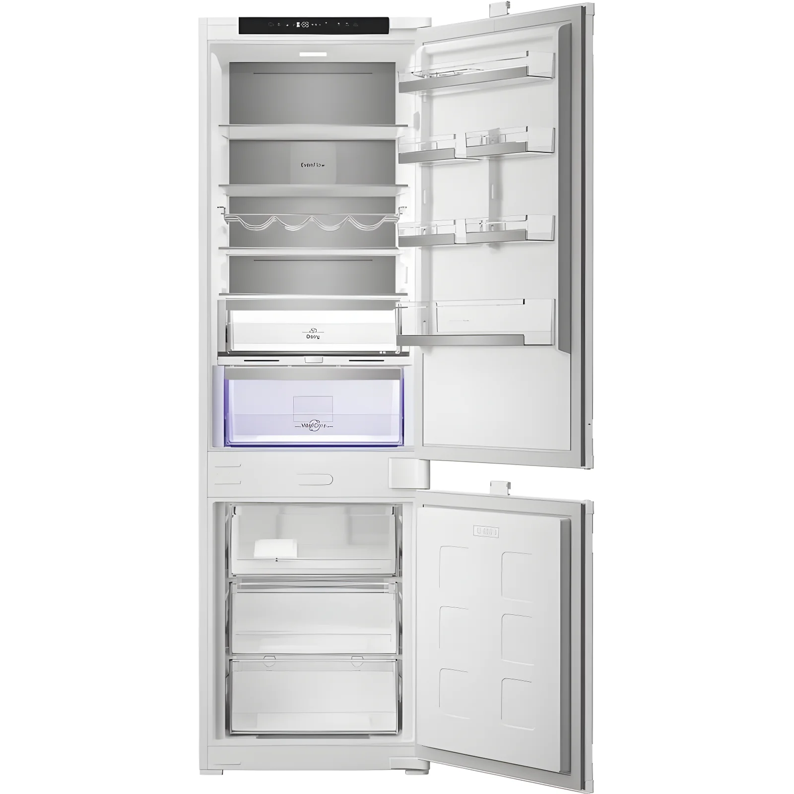 Hotpoint HPK2 5293 B5UK - Zinc Metal 70/30 Integrated Fridge Freezer - 270L - D Energy