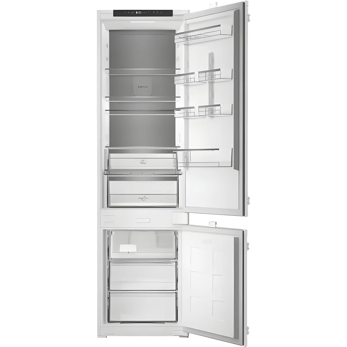 Hotpoint HPK2 5322 B4UK - Zinc Metal Integrated Fridge Freezer - 300L - E Energy