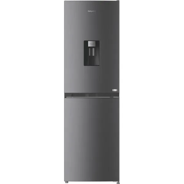 Hotpoint HPKF 3241W XP4UK - Brushed Steel Fridge Freezer 50/50- Garage Safe - 162L Fridge / 82L Freezer - E Energy