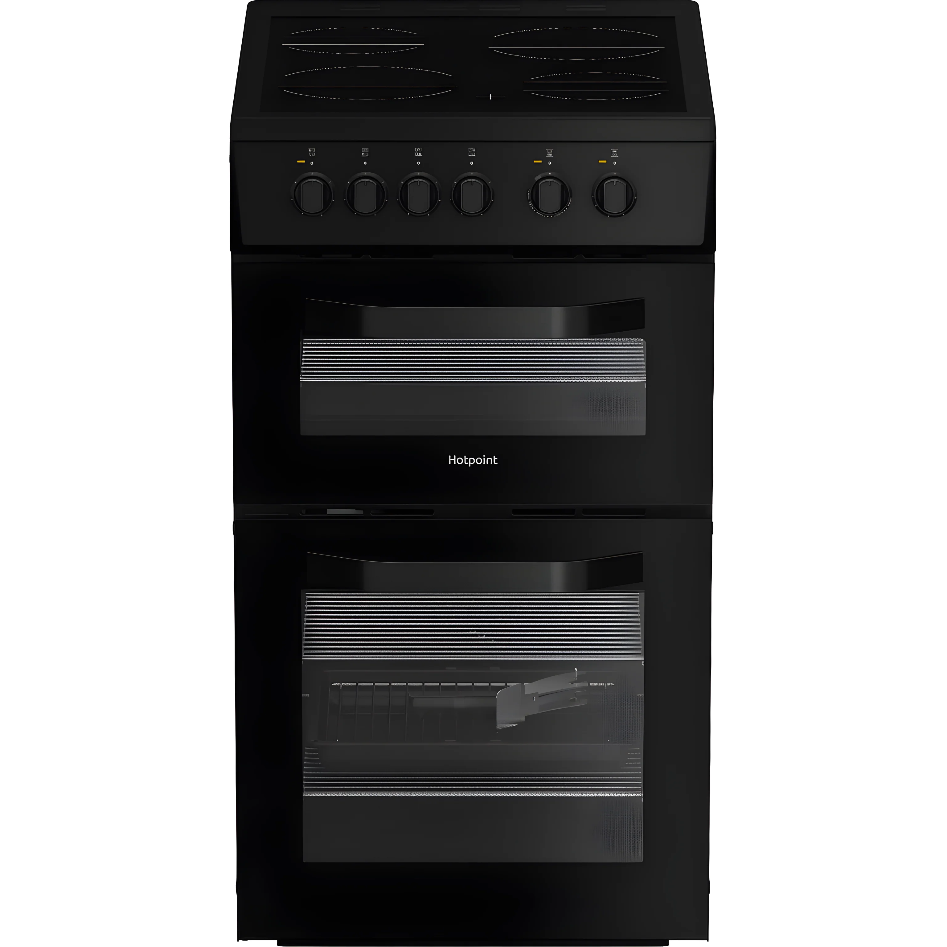Hotpoint HTE5VCB - Black 50cm Electric Cooker - Ceramic Hob - A Energy