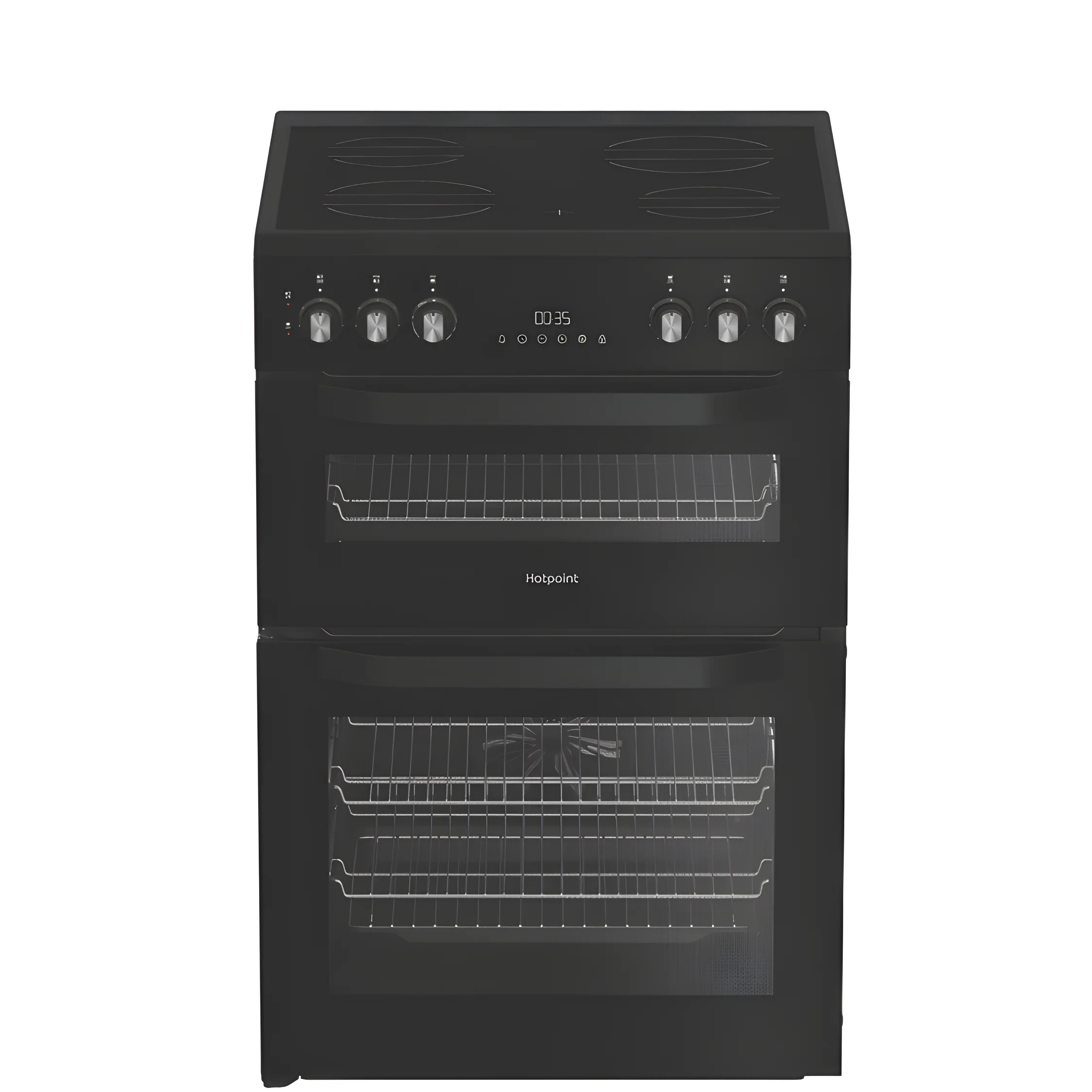 Hotpoint HTE6VDCB1 - Black Electric Cooker - 75L Capacity - A Energy