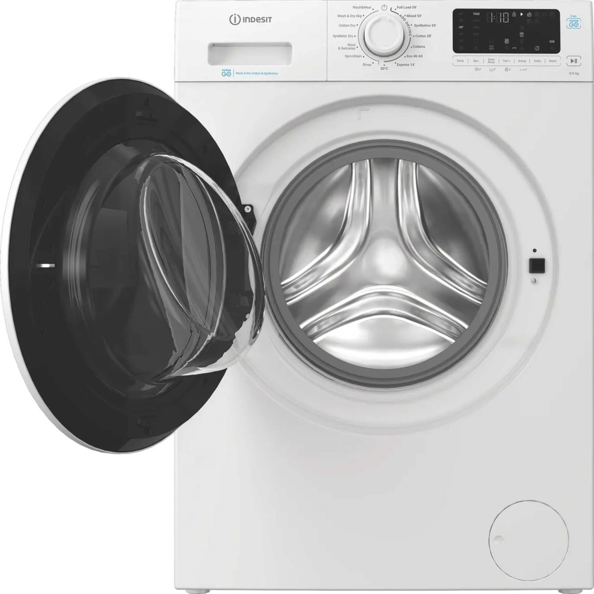 Hotpoint IDP 9646 PUSH&GO UK - White 9KG/6KG Washer Dryer - 1400 RPM - D Energy - Image 2