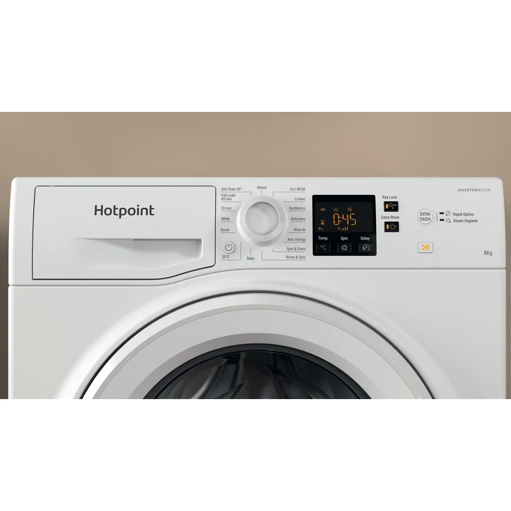 Hotpoint NSWF 846 W UK - White Freestanding 8KG Washing Machine - 1400 RPM - A energy - Image 9