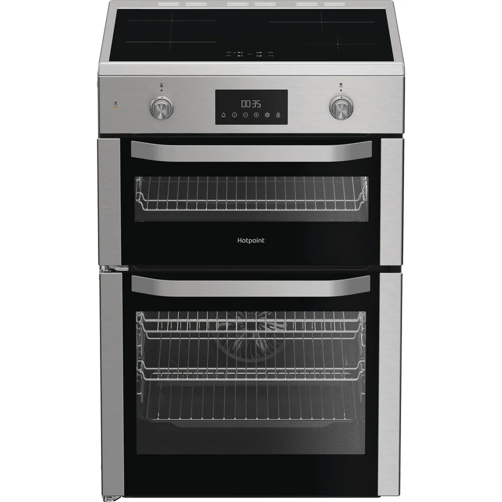 Hotpoint HFE6IDC2AX - Stainless Steel 60cm Electric Double Cooker with Induction Hob - A Energy Rating