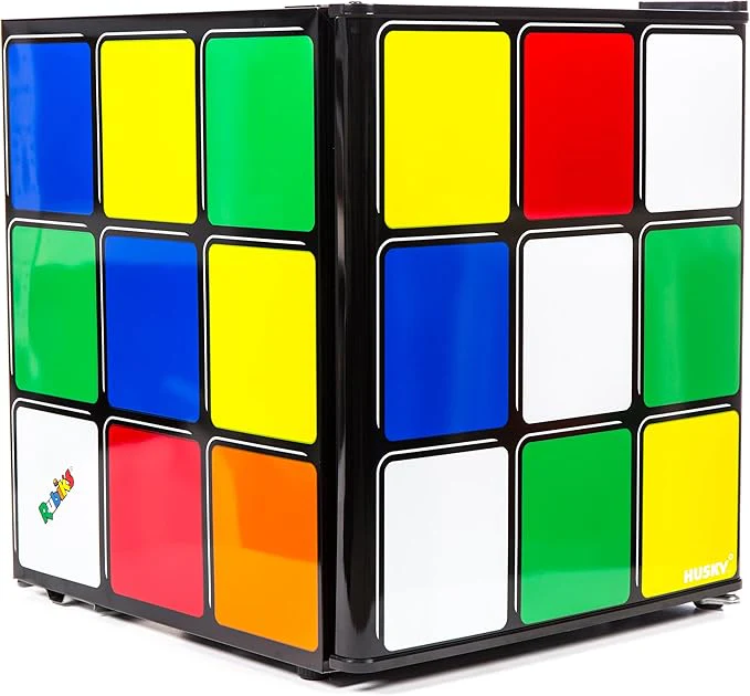 Husky HU231 Rubiks Cube Mini Fridge - Black Mini Fridge - 43 Litres - F Energy Rating
