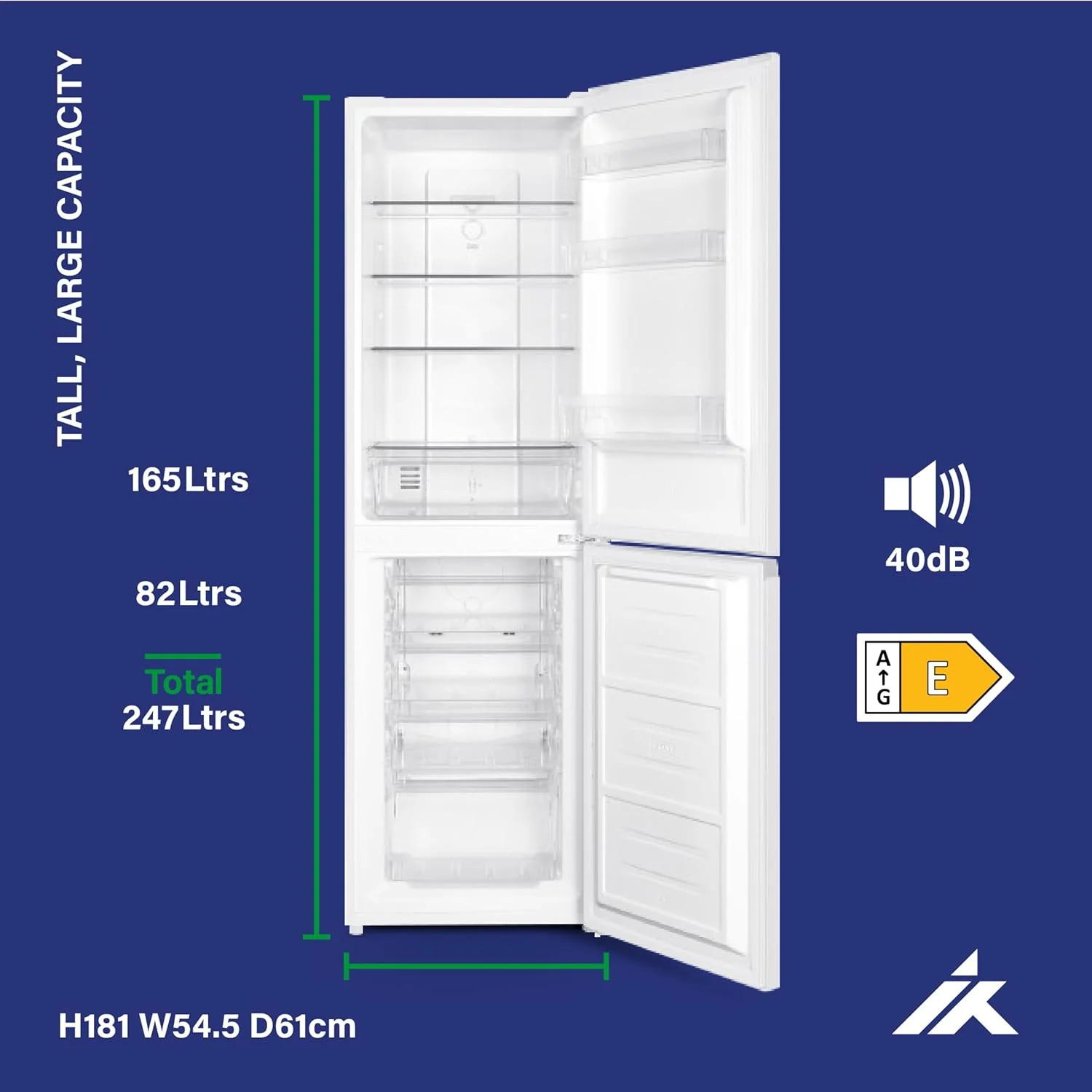 Iceking IK5050EW - White Freestanding Frost Free Fridge Freezer - E energy - Image 4
