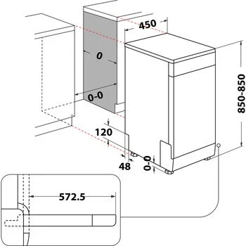 Indesit DSFO 3T224 Z UK N - White 10 Place Settings Slimline Dishwasher - 45cm Width - E Energy Rating - Image 3