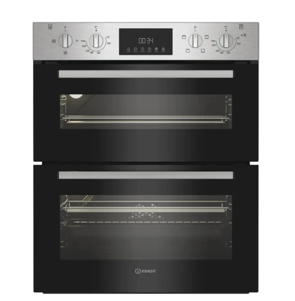 Indesit DUI 12D IX - Stainless Steel Built Under Double Oven - 86L - A/A Rated
