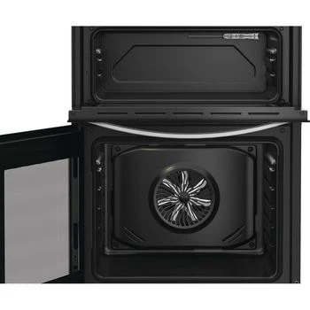 Indesit IDE6VMB - Black Electric Double Cooker - 60cm Ceramic Hob - A Energy - Image 2