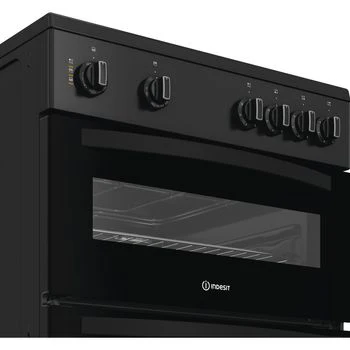 Indesit IDE6VMB - Black Electric Double Cooker - 60cm Ceramic Hob - A Energy - Image 5