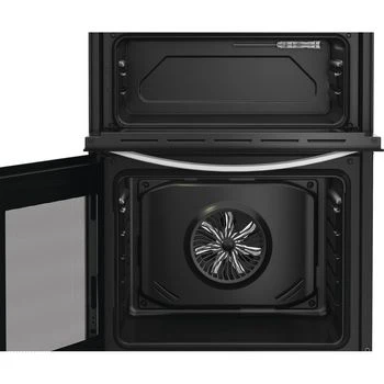 Indesit IDE6VMW - White Electric Double Cooker - 60cm Ceramic Hob - A Energy - Image 2