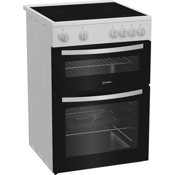 Indesit IDE6VMW - White Electric Double Cooker - 60cm Ceramic Hob - A Energy - Image 3