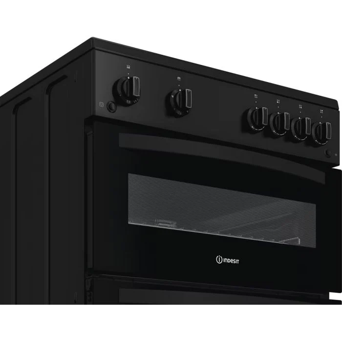 Indesit IDG6GB- Black 60cm Gas Double Cooker - A+ Energy Rating - Image 3