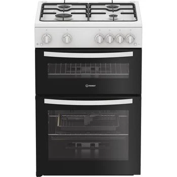 Indesit IDG6GW - White 60cm Gas Double Cooker - A+ Energy