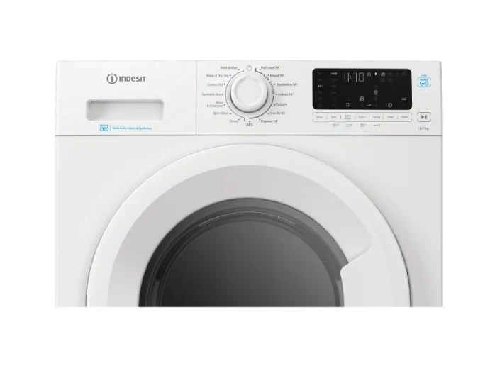 Indesit IDP 10747 PUSH&GO UK 10Kg / 7Kg Washer Dryer with 1400 rpm - White - D Rated - Image 2