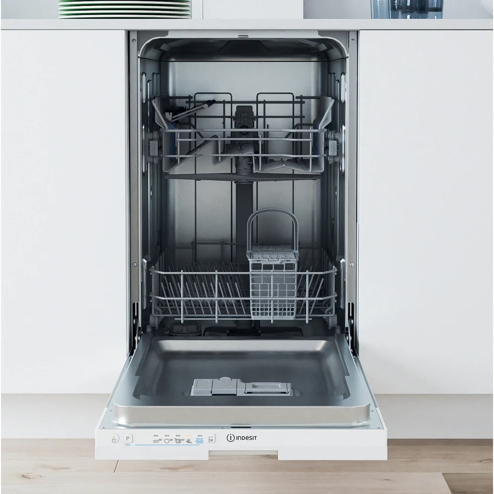 Indesit IN2ID10CS80UK - White Slimline Dishwasher - 10 Place Settings - D Energy - Image 3