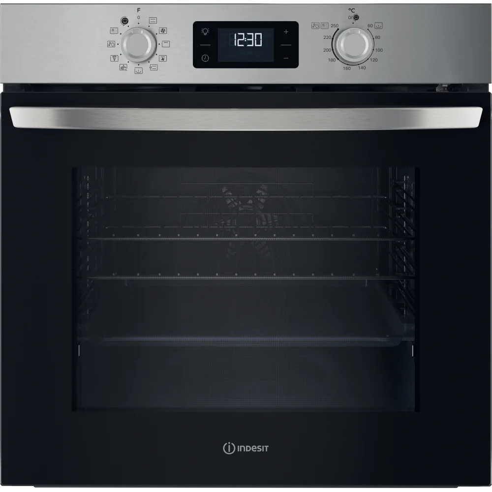 Indesit IO 278P1 X UK - Stainless Steel Built-In Electric Single Oven - 71L - A++ Energy