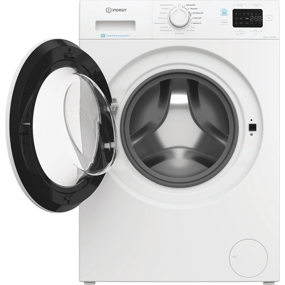 Indesit IP 1046 PUSH&GO UK - White 10KG Washing Machine - 1400 RPM - A Energy - Image 2