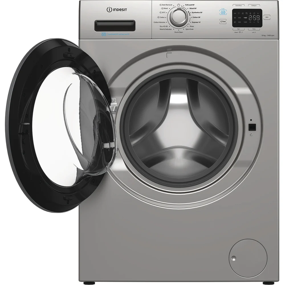 Indesit IP 1046S PUSH&GO UK - Silver 10KG Washing Machine - 1400 RPM - A energy - Image 2