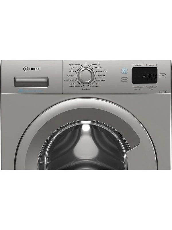 Indesit IP 846S PUSH&GO UK - Silver 8KG Washing Machine - 1400 RPM - A energy - Image 4