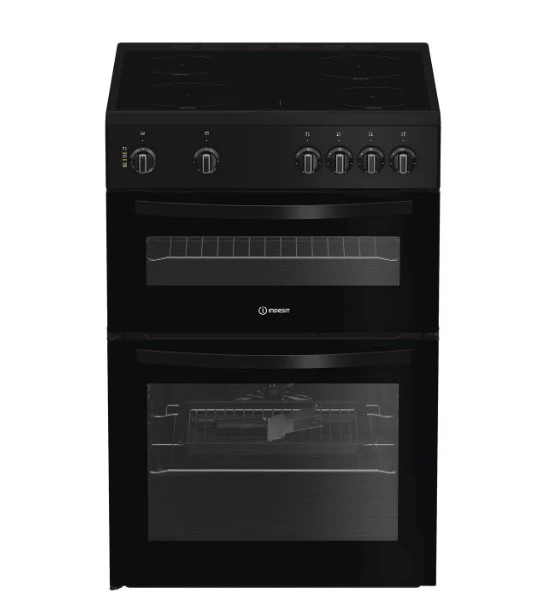 Indesit ITE6VMB - Black Electric Cooker - 60cm Ceramic Hob - A Rated