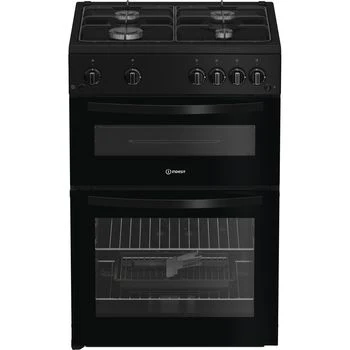 Indesit ITG6GB - Black Gas Twin Cooker - 60cm - A+ Energy