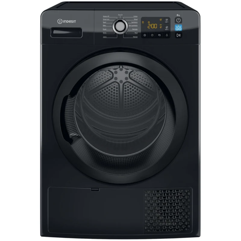 Indesit YT M11 82B X UK - Black 8KG Heat Pump Condenser Dryer - A++ energy
