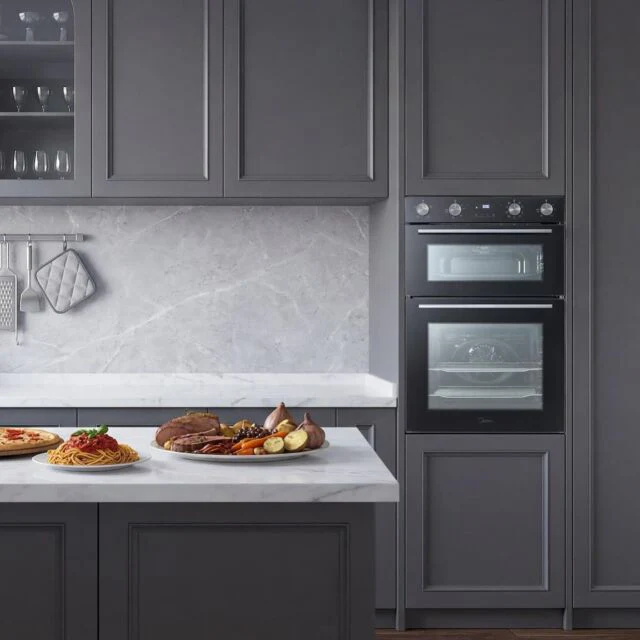 Midea MBOD70M30D0-BK - Black Built-In Double Oven - 110L - A Energy - Image 5